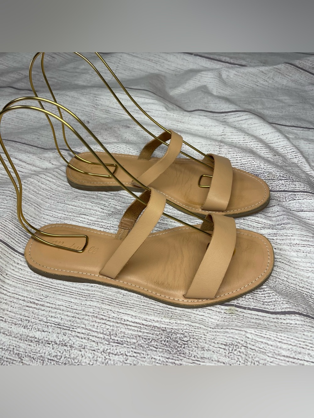 Madewell Women’s 8 Leather Double Strap Slide Sandals
